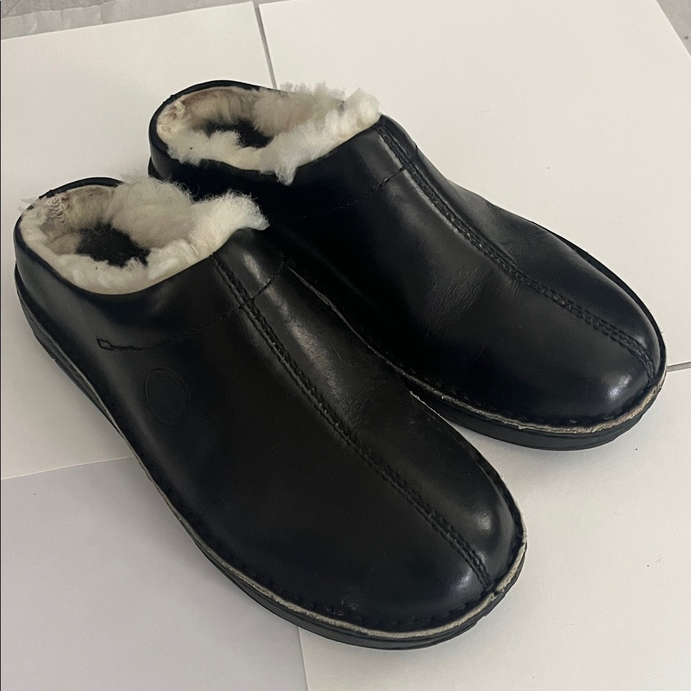 𝅺polo Sport Ralph Lauren Leather Fur Lined Clogs 6
